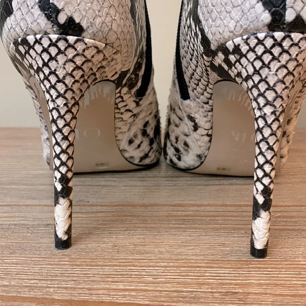 JLO Jennifer Lopez Frankalina bootie - faux snakeskin & rhinestones